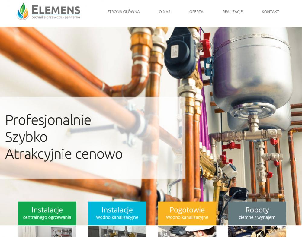 Strona internetowa dla firmy Elemens z Opola